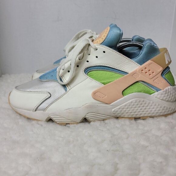 Nike Air Huarache SE Sail Womens Size 12 White/Orange/Blue Running Shoes - Picture 3 of 10